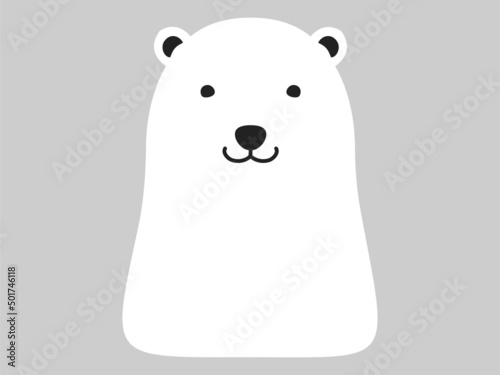 正面向きのシロクマのイラスト