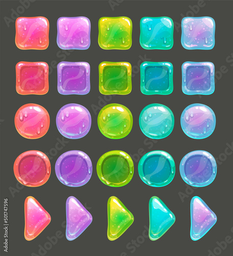 Gui assets, multicilored slime buttons and frames