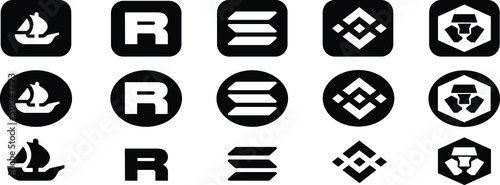 set of non fungible token websites icons