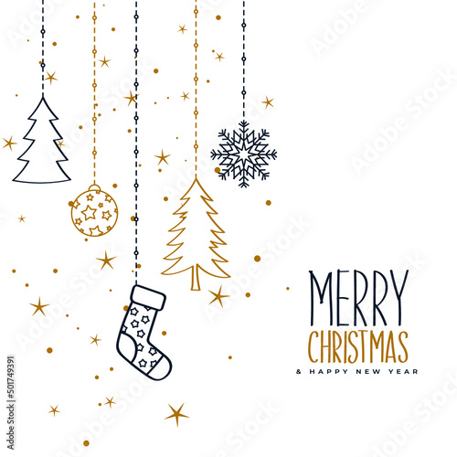 Merry Christmas greeting card with decorative elements