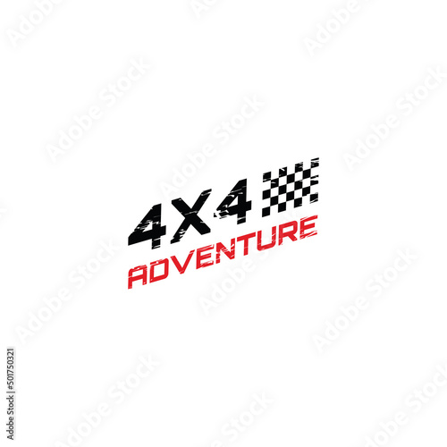 Race rally champions finish flag logo, icon, finish flag silhouette, offroad, motocross, simple minimalist 4x4 off-road.
