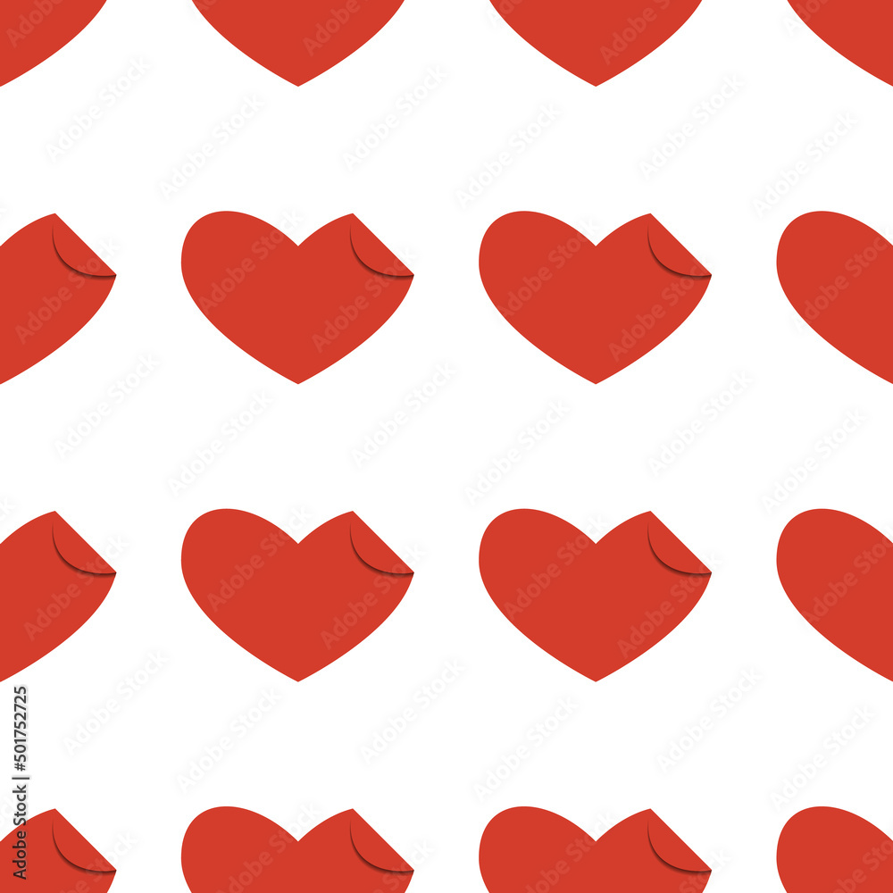 Line art seamless pattern in the form of a red heart with a curved corner on white background. Romance graphic texture. Holiday celebration concept. Decorative print. Geometric bright wallpaper Line art seamless pattern in the form of a red heart with a curved corner on white background. Romance graphic texture. Holiday celebration concept. Decorative print. Geometric bright wallpaper