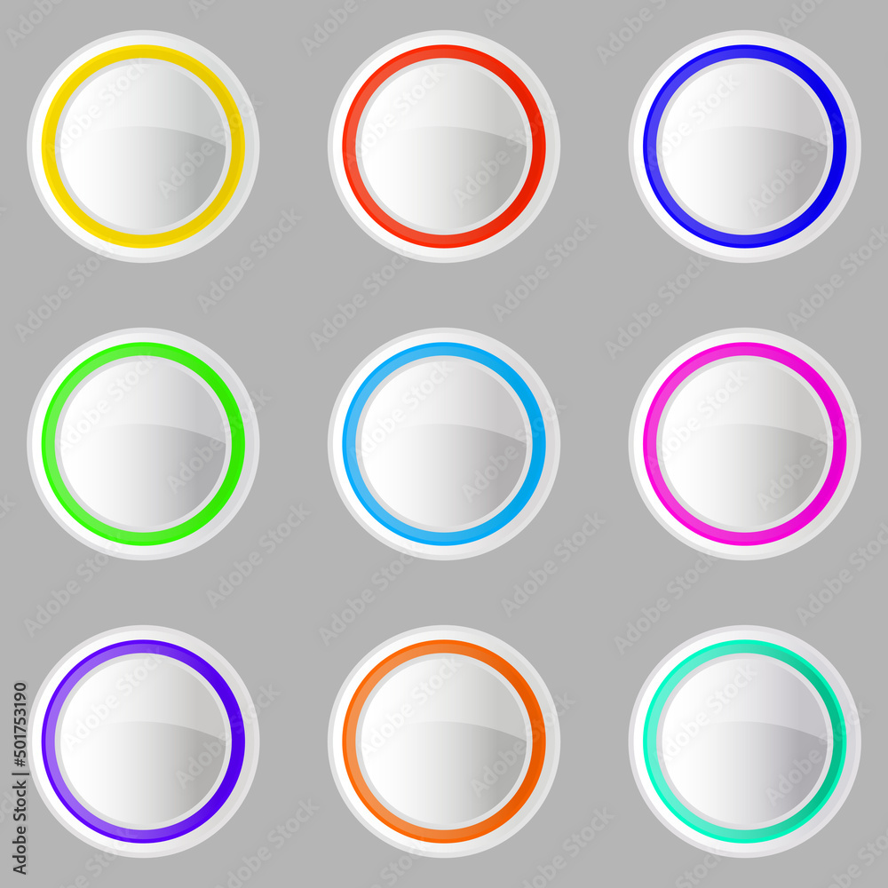 web round buttons colorful abstract collection with elements