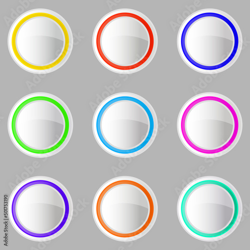 web round buttons colorful abstract collection with elements