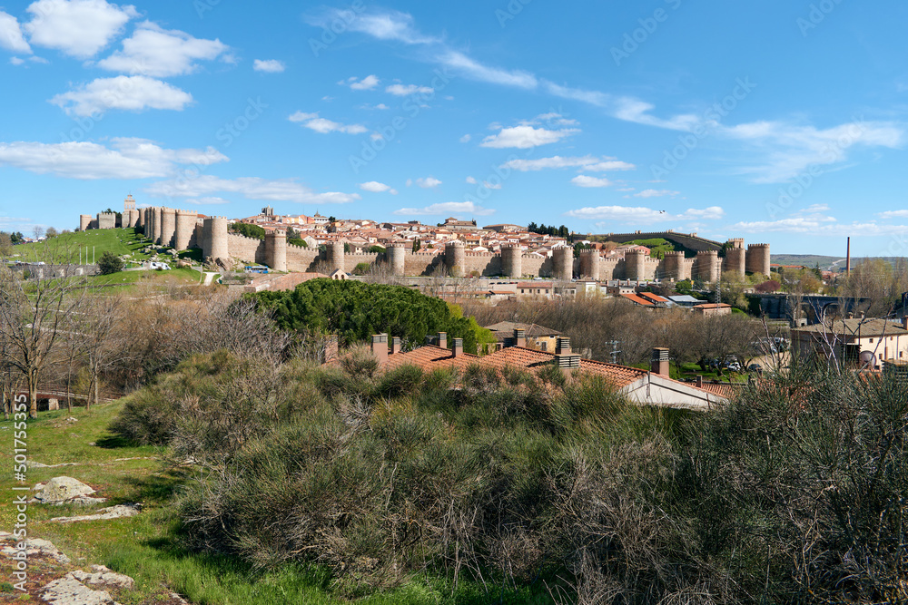 City of Avila surrounded by its wall, Spain
