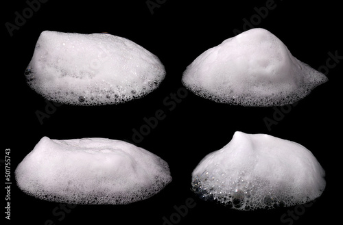 Photography liquid white foam bubbles isolated
