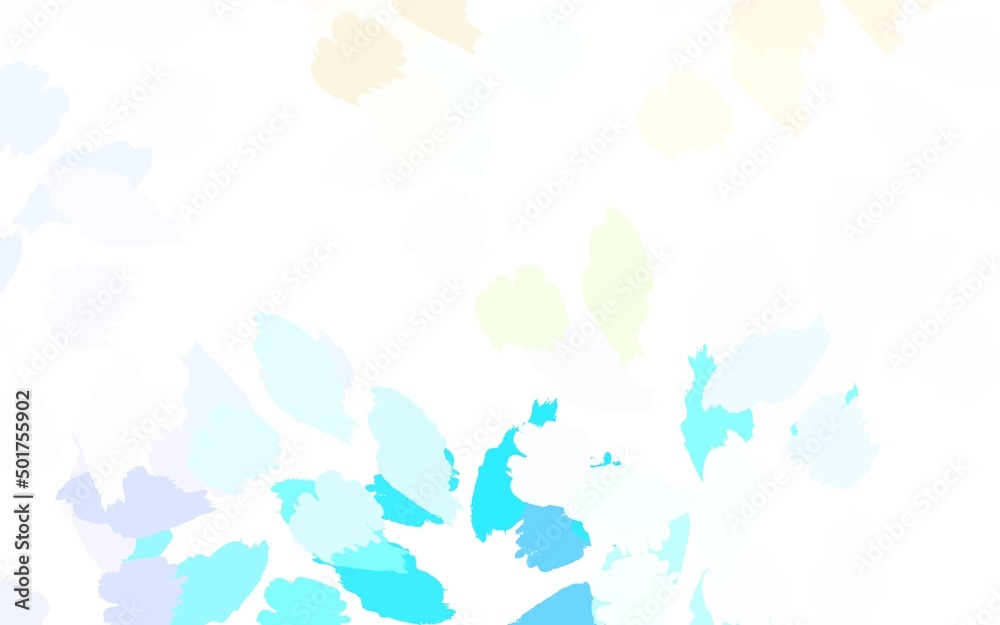Light Blue, Yellow vector background with abstract shapes.
