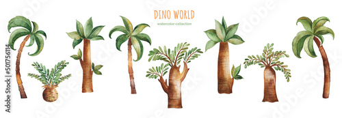 Billede på lærred Cute dinos world collection