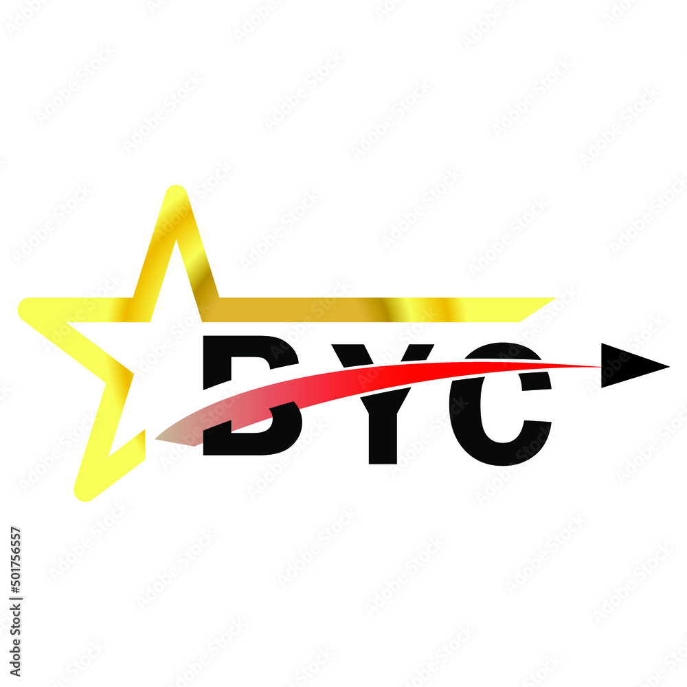 BYC letter logo design. BYC creative letter logo. BYC alphabet letter