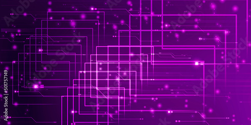 Wallpaper Mural 2d illustration Abstract futuristic electronic circuit technology background Torontodigital.ca