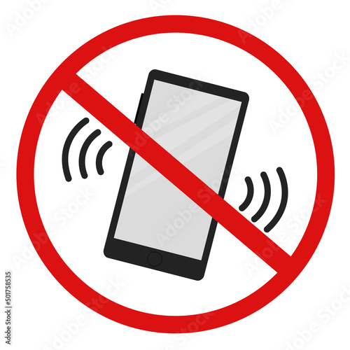 Information sign no phone. The crossed-out phone sign. vector illustration turn off your mobile phone