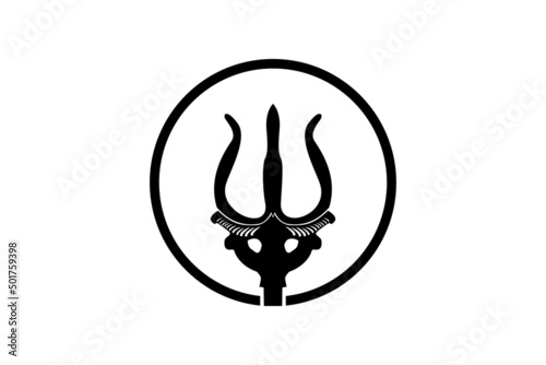 Trident, Triton logo design with circle shape. vector illustration