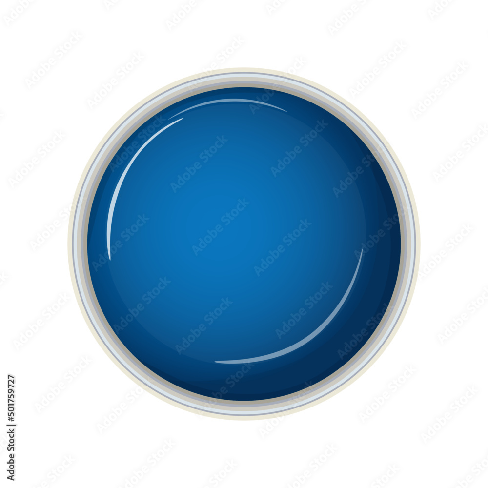 bucket of blue paint on white background top view isolated on white. vector illustration bucket of blue paint on white background top view isolated on white. vector illustration