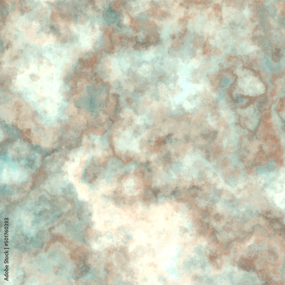 Abstract marble background in turquoise and brown colors. Texture illustration
