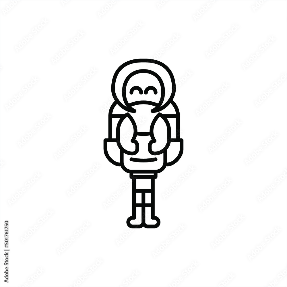 A little girl with a huge portfolio goes to school in the cold season. A little girl with a huge portfolio goes to school in the cold season.