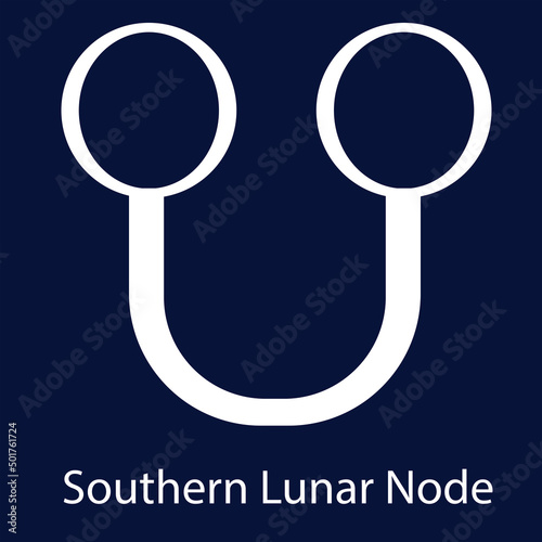 The symbol of the planet Ketu. Vector illustration.