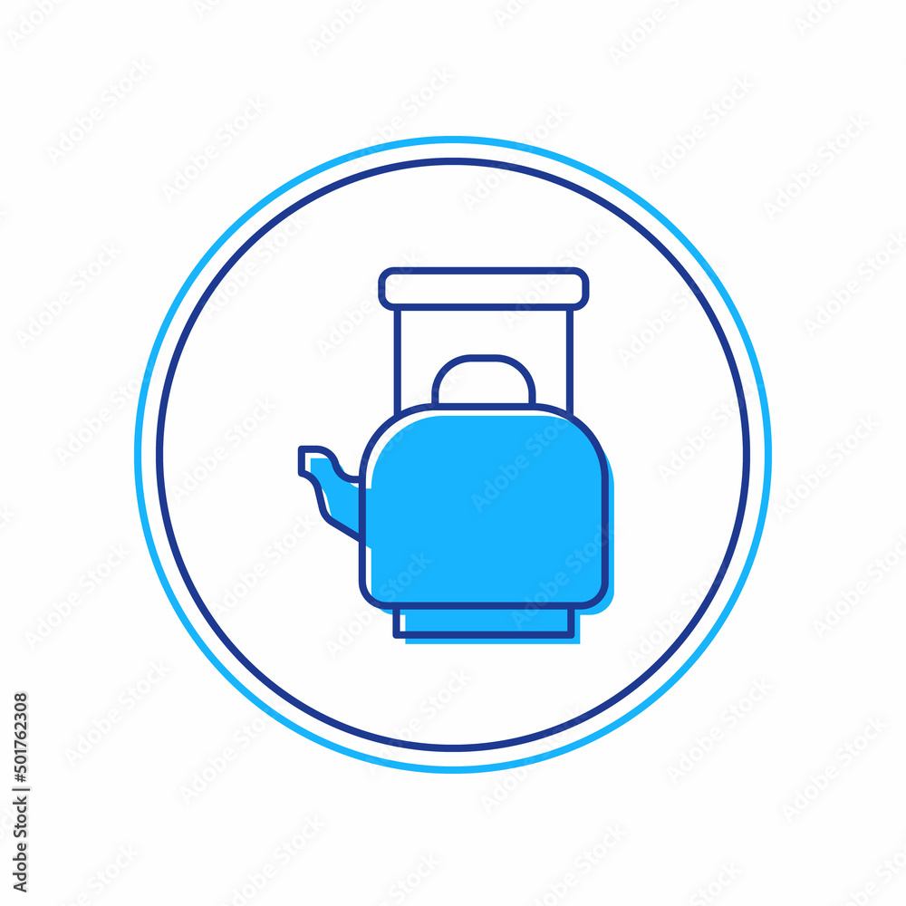 Filled outline Kettle with handle icon isolated on white background. Teapot icon. Vector Filled outline Kettle with handle icon isolated on white background. Teapot icon. Vector