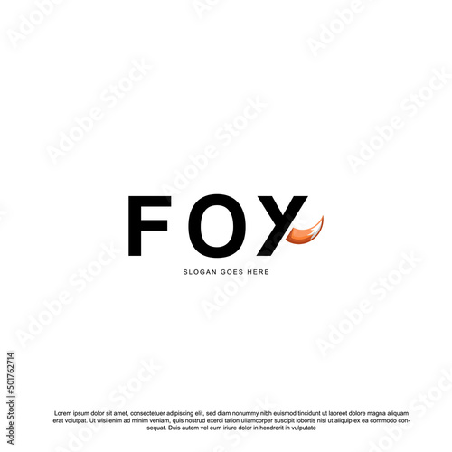 fox logotype with tail icon logo