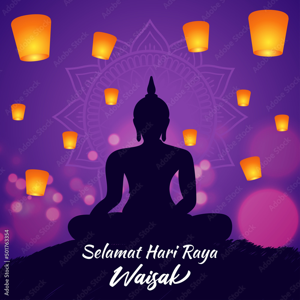 Vector illustration for Happy Vesak Day Buddha Purnima Vector illustration for Happy Vesak Day Buddha Purnima