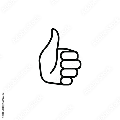 Vector silhouette - thumb up isolated on white background