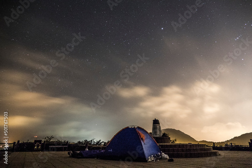 tent at night