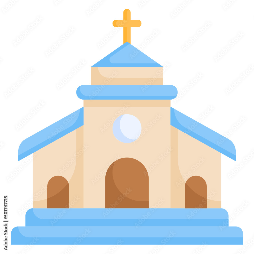 Church flat icon. Can be used for digital product, presentation, print design and more.