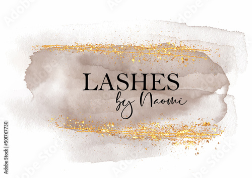 Elegant watercolour hand painted logo design