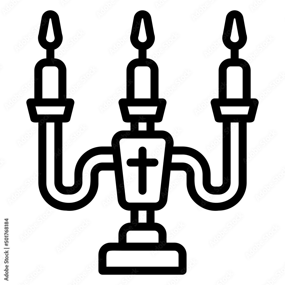 Candelabra line icon. Can be used for digital product, presentation, print design and more. Candelabra line icon. Can be used for digital product, presentation, print design and more.