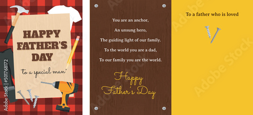 Father's Day Greeting Card in a Handyman Carpenter Theme