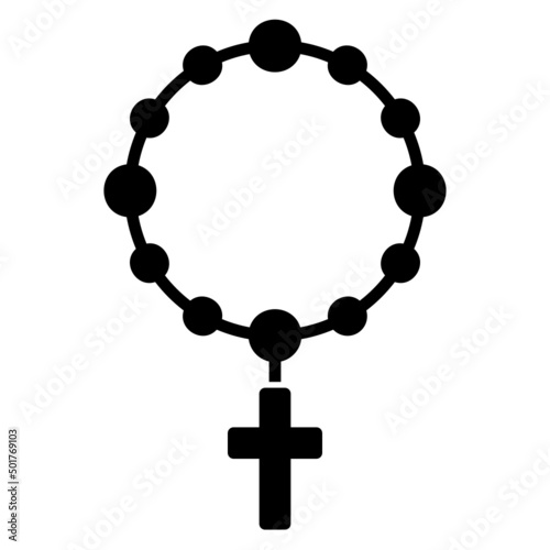 Rosary glyph icon. Can be used for digital product, presentation, print design and more.