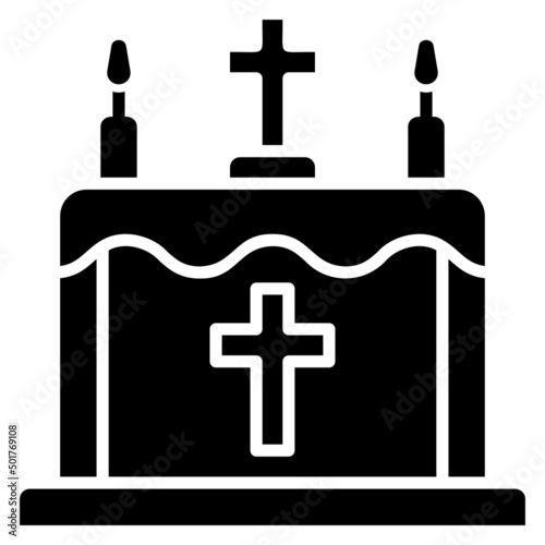 Altar glyph icon. Can be used for digital product, presentation, print design and more.