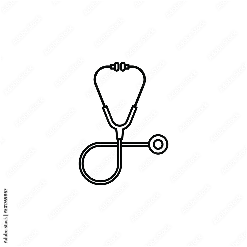 Stethoscope icon on white background. Flat design. medical sign. vector illustration. eps 10 Stethoscope icon on white background. Flat design. medical sign. vector illustration. eps 10