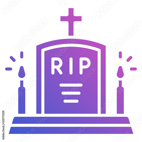 Tombstone flat gradient icon. Can be used for digital product, presentation, print design and more.