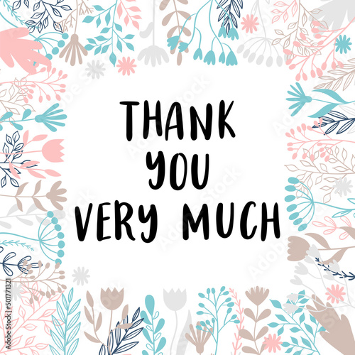 Thank you very much. Inspirational and motivating phrase. Quote, slogan. Lettering design for poster, banner, postcard