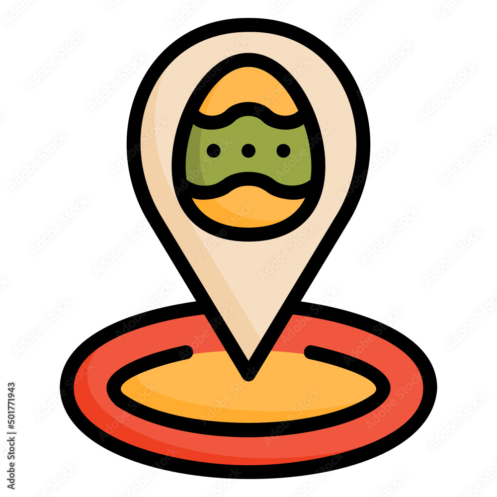Location Easter filled line color icon. Can be used for digital product, presentation, print design and more. Location Easter filled line color icon. Can be used for digital product, presentation, print design and more.