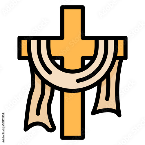 Cross filled line color icon. Can be used for digital product, presentation, print design and more.
