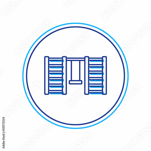 Filled outline Wooden Swedish wall icon isolated on white background. Swedish stairs. Vector