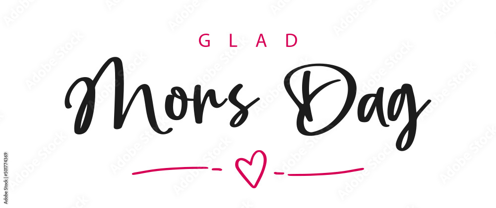 Glad mors dag, swedish text. Happy mother's Day. Vector