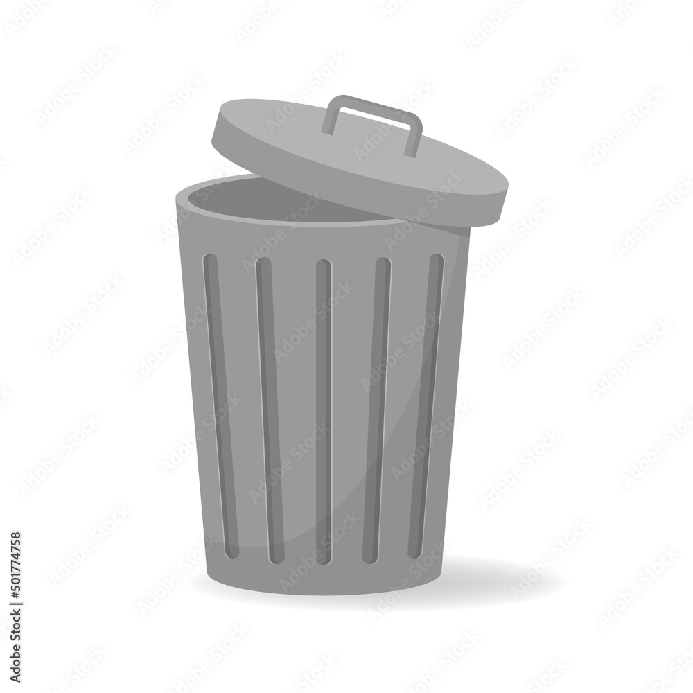 Trash recycle bin garbage icon. Simple vector flat illustration on white background