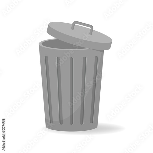 Obraz na płótnie Trash recycle bin garbage icon. Simple vector flat illustration on white background w salonie