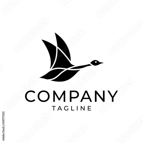 goose logo swan icon design vector