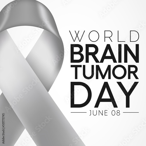 World Brain Tumor day is observed every year on June 8th. it is an overgrowth of cells in the brain that forms masses called tumors. They can disrupt the way body works. Vector illustration