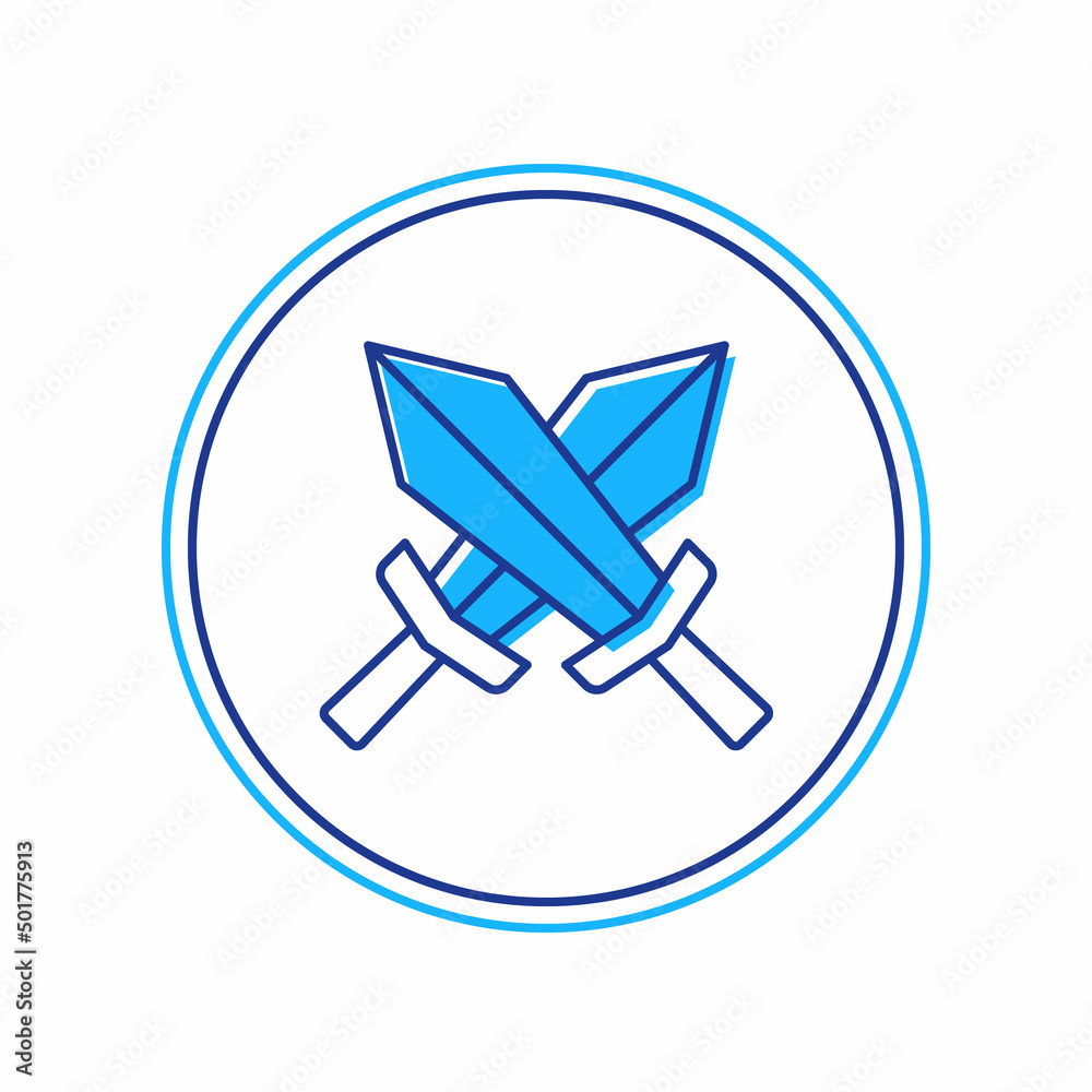 Filled outline Sword for game icon isolated on white background. Vector Filled outline Sword for game icon isolated on white background. Vector