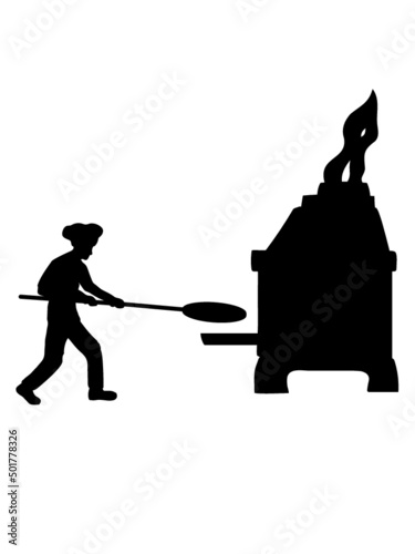 Silhouette Pizza Bäcker 