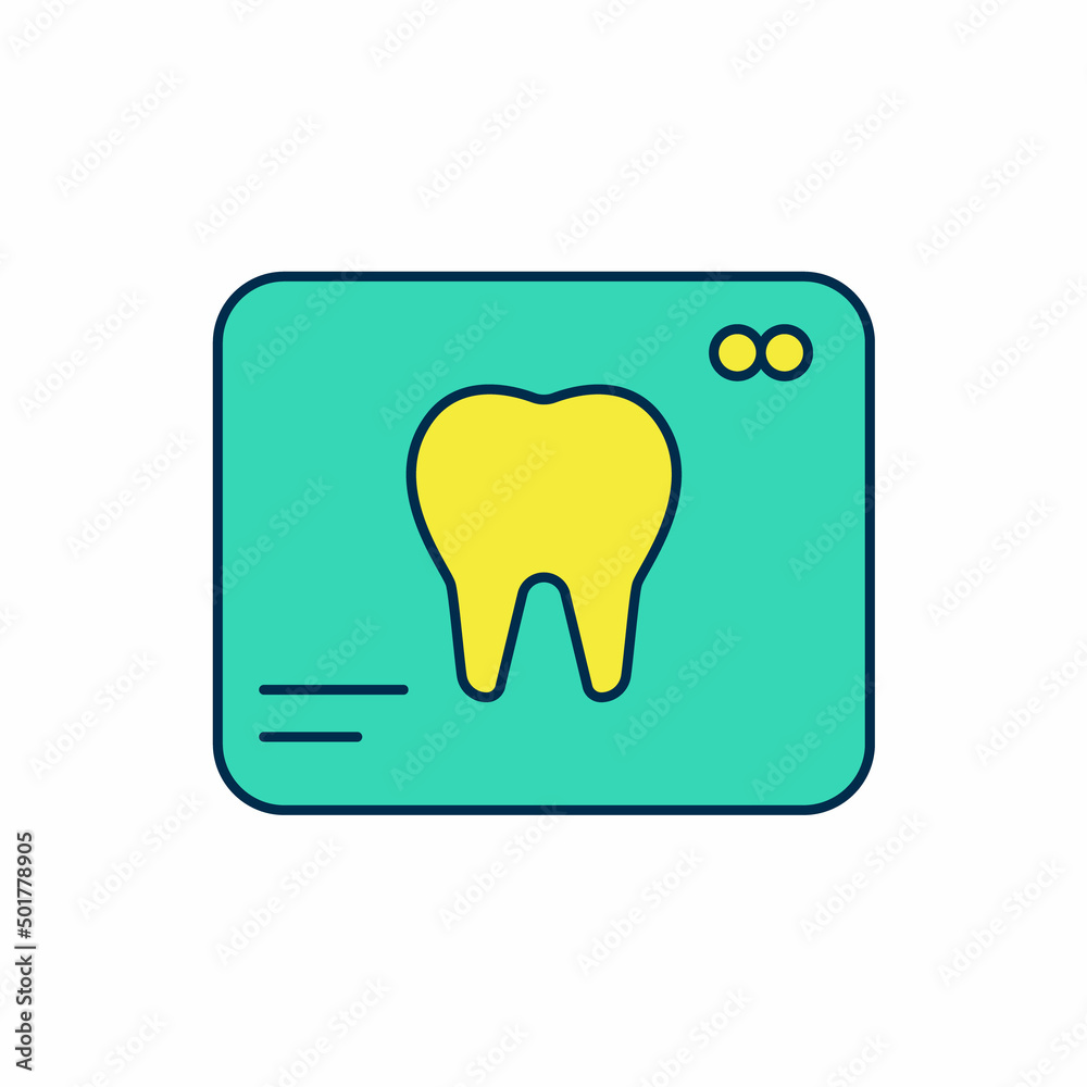 Filled outline X-ray of tooth icon isolated on white background. Dental x-ray. Radiology image. Vector Filled outline X-ray of tooth icon isolated on white background. Dental x-ray. Radiology image. Vector