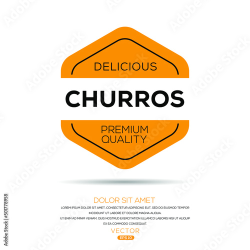 Creative (Churros) logo, Churros sticker, vector illustration.