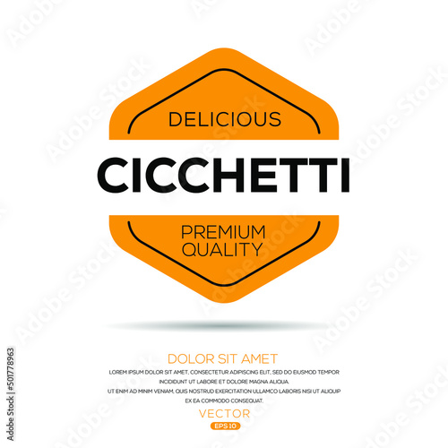 Creative (Cicchetti) logo, Cicchetti sticker, vector illustration.