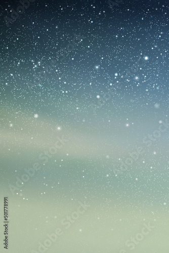Night starry sky. Clouds and stars. Blue vertical twilight background