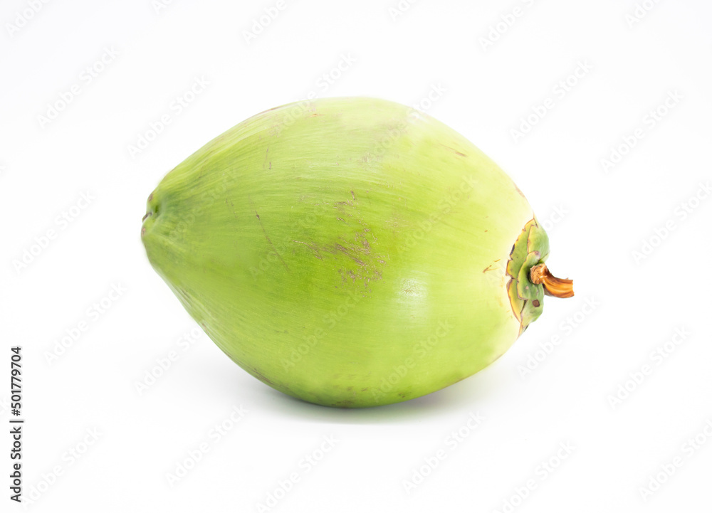 young Green coconut isolated on white background young Green coconut isolated on white background