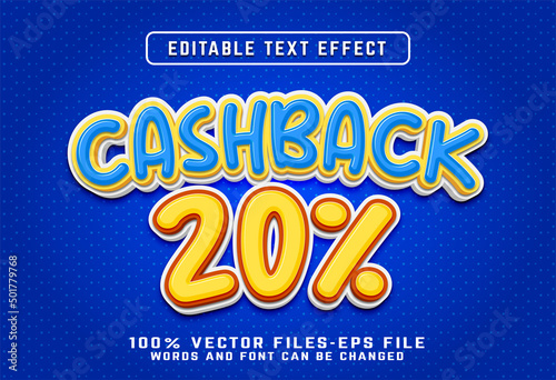 casback cartoon style text effect premium vectors